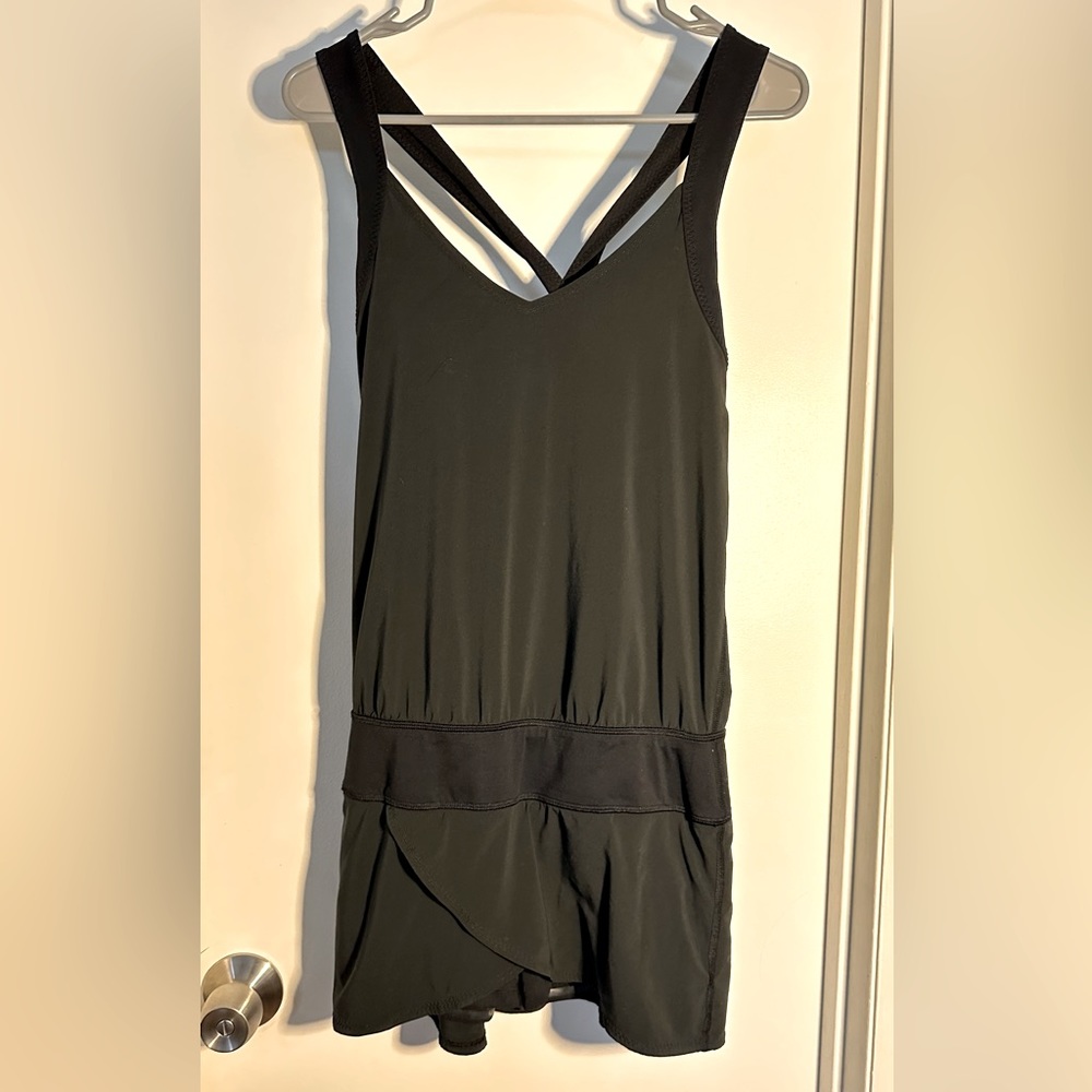 lululemon athletica Black Romper Jumpsuit with Cross-Back Straps